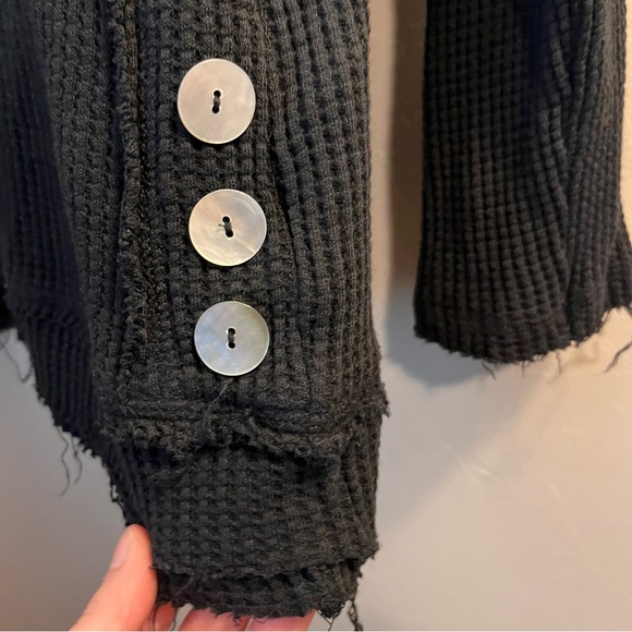 Soft Surroundings Waffle Knit Thermal Long Sleeve Shirt Too Bohemian Boho - Picture 10 of 13